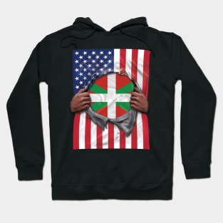 Bilbao Flag American Flag Ripped - Gift for Basque From Bilbao Hoodie